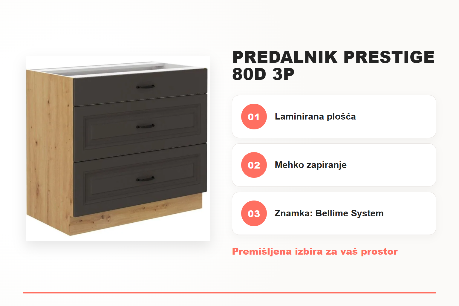 Predalnik PRESTIGE 80D 3P – pregled ključnih lastnosti