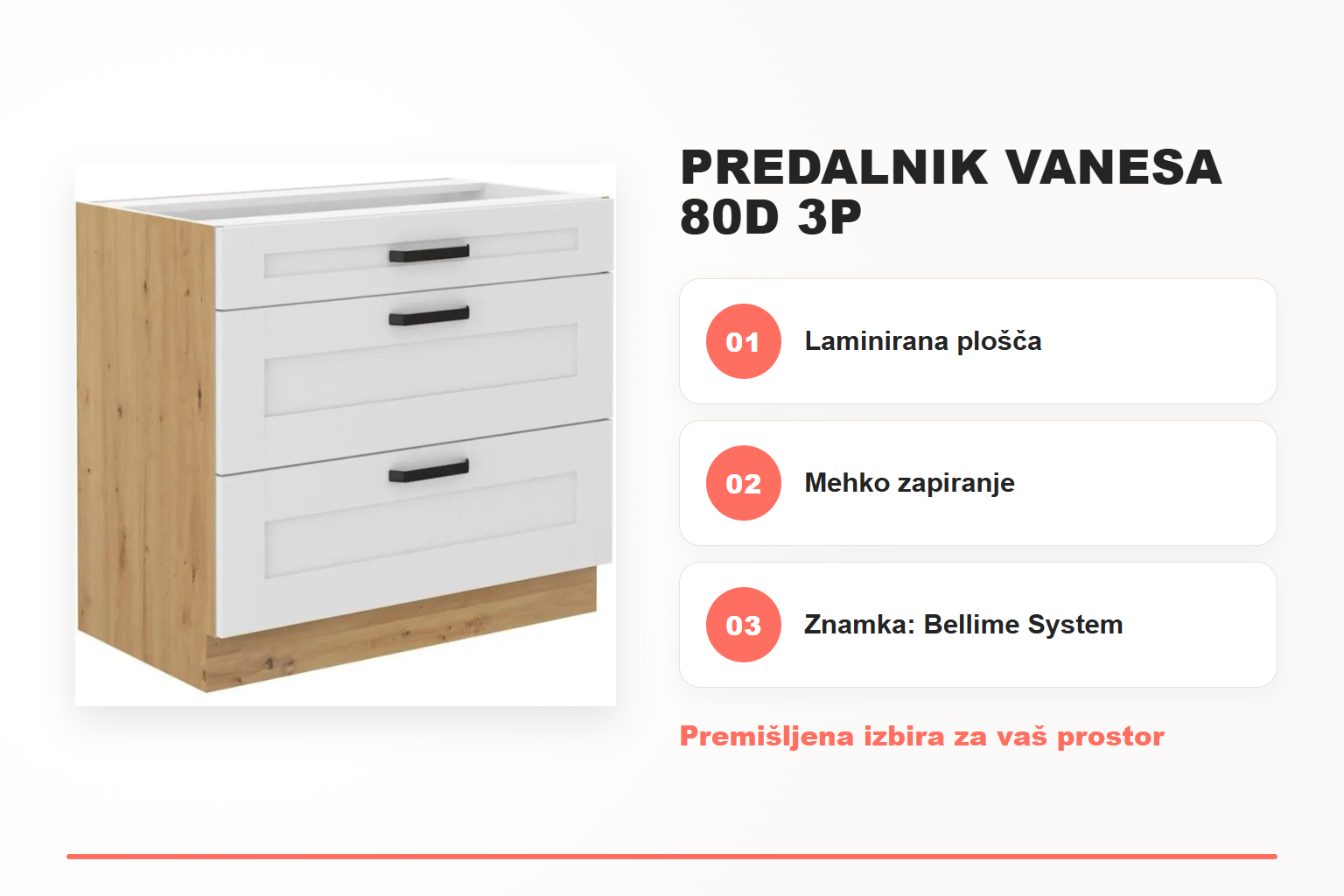 Predalnik VANESA 80D 3P – pregled ključnih lastnosti