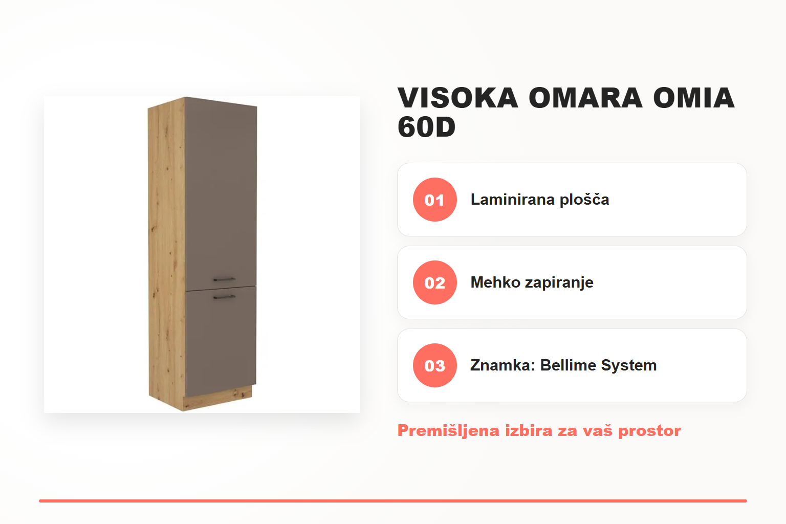 Visoka omara OMIA 60D – pregled ključnih lastnosti