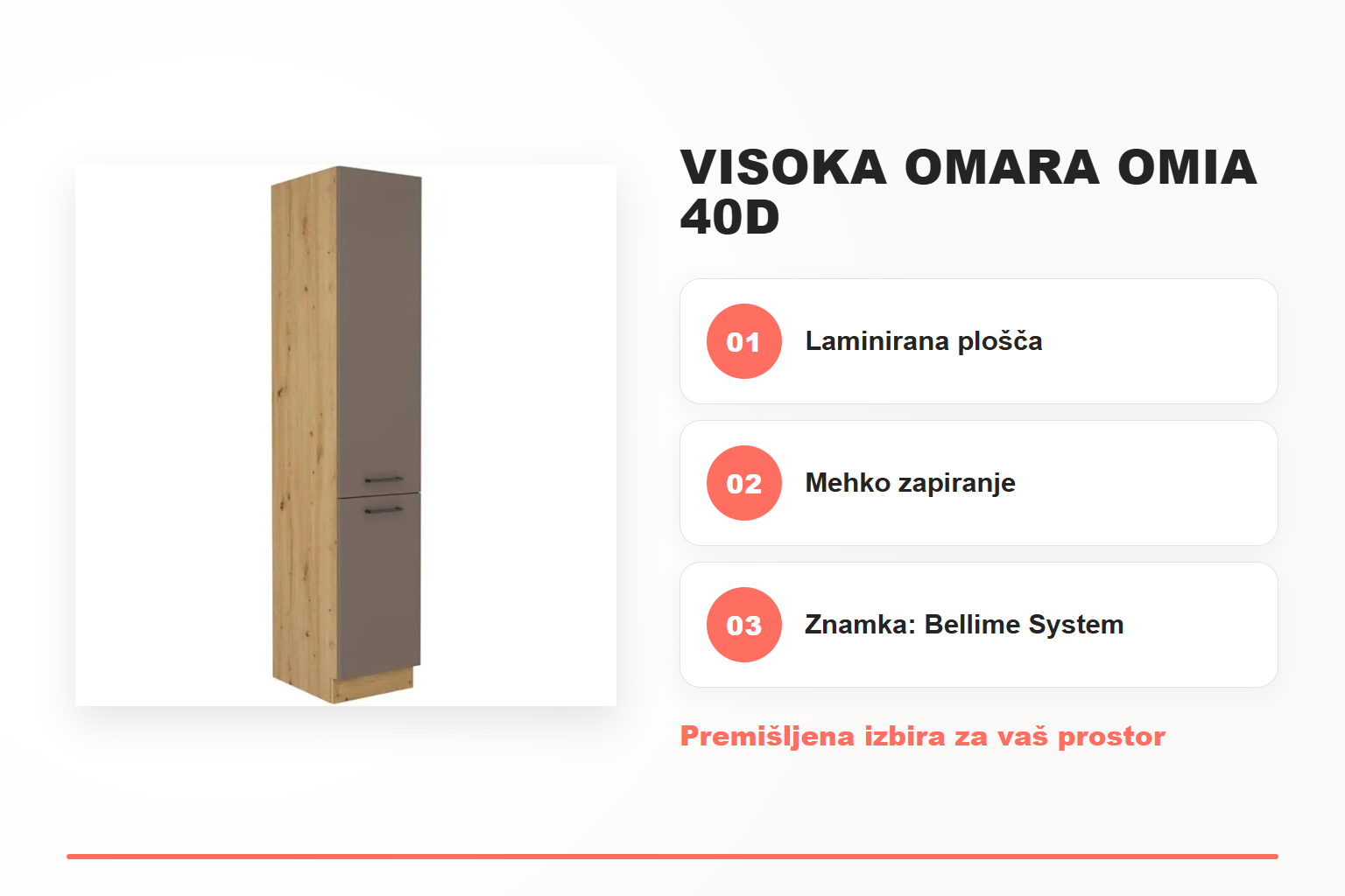 Visoka omara OMIA 40D – pregled ključnih lastnosti