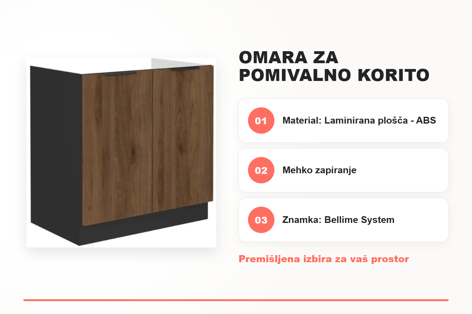 Omara za pomivalno korito SILVA 80D – pregled ključnih lastnosti