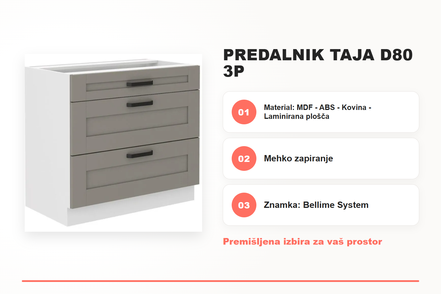 Predalnik TAJA D80 3P – pregled ključnih lastnosti
