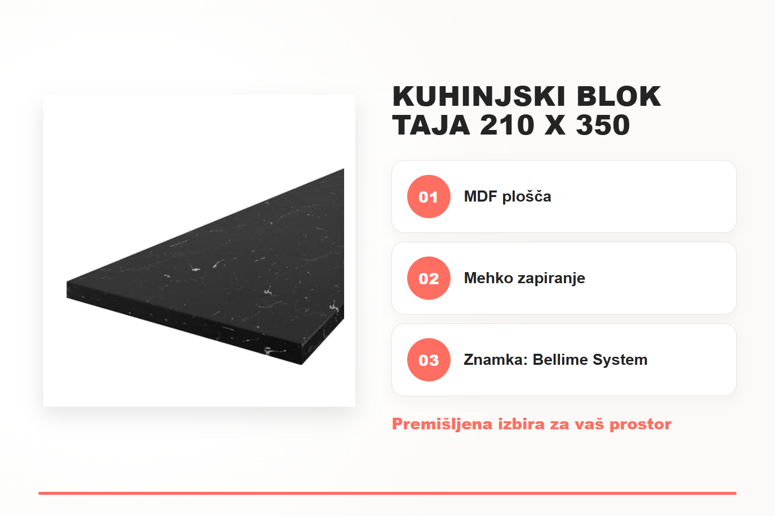 Kuhinjski blok TAJA 210 x 350 – pregled ključnih lastnosti