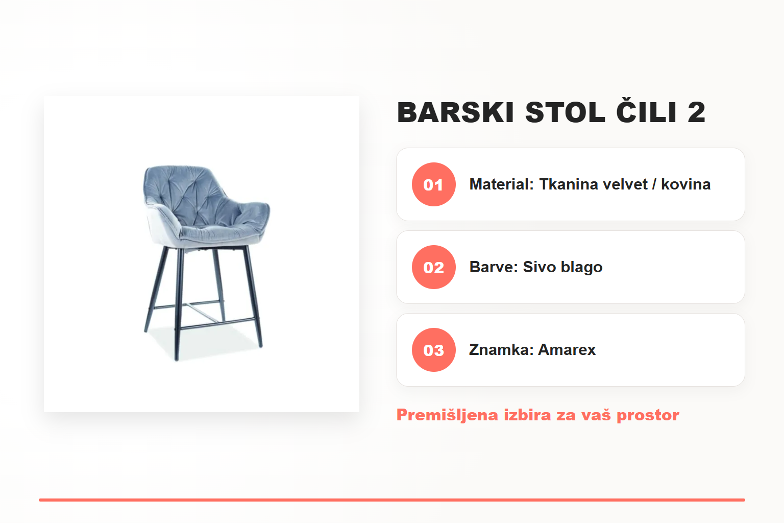 Barski stol ČILI 2 – pregled ključnih lastnosti