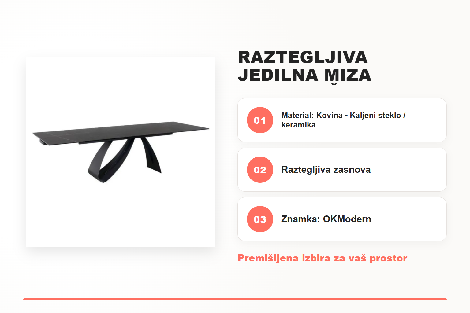 Raztegljiva jedilna miza DIJANA – črna mat – pregled ključnih lastnosti