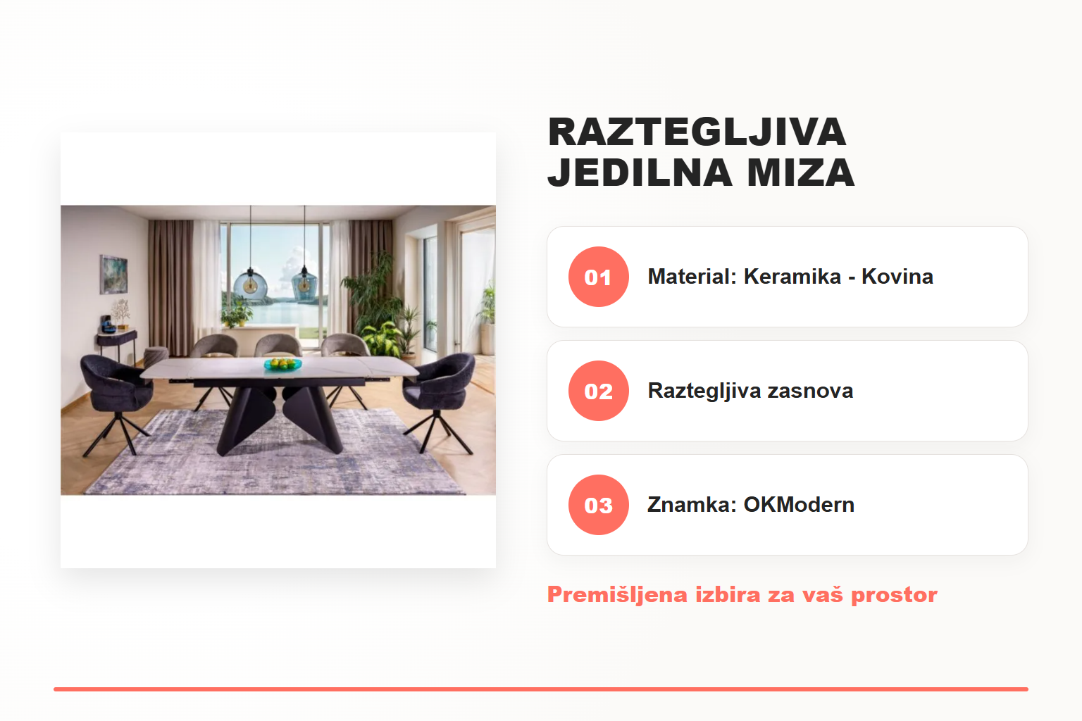 Raztegljiva jedilna miza ARMANO – pregled ključnih lastnosti
