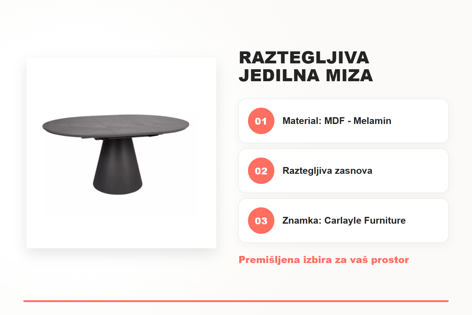 Raztegljiva jedilna miza ANGELIJA 2 – pregled ključnih lastnosti