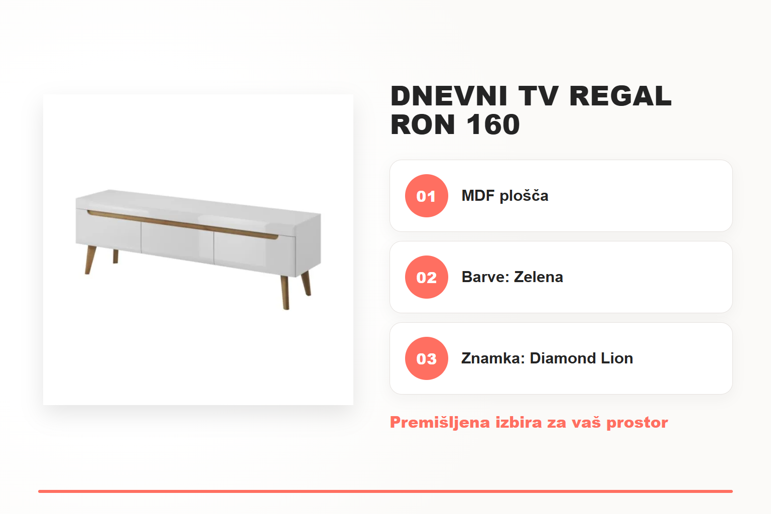 Dnevni TV regal RON 160 – pregled ključnih lastnosti