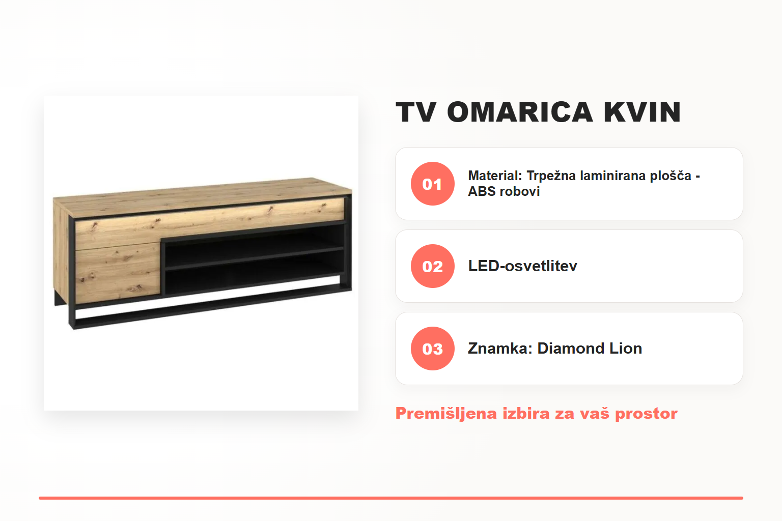 TV omarica KVIN – pregled ključnih lastnosti