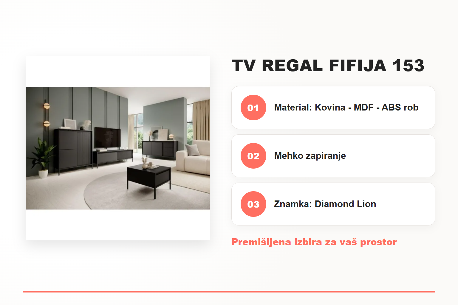 TV regal FIFIJA 153 – pregled ključnih lastnosti