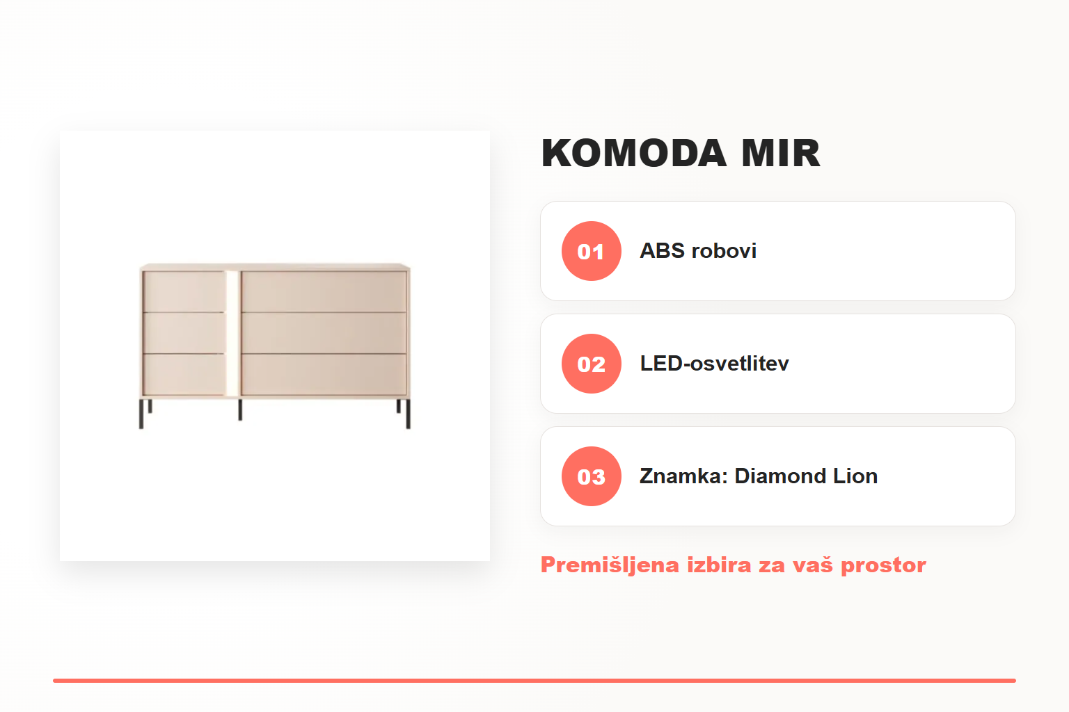 Komoda MIR – pregled ključnih lastnosti
