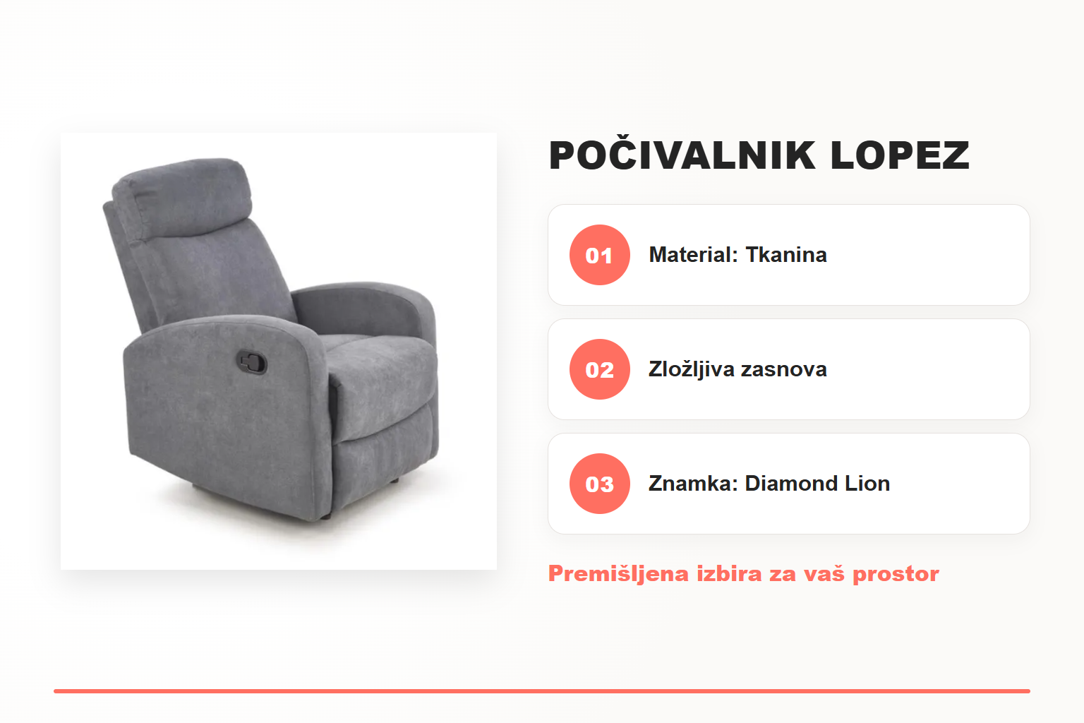 Počivalnik LOPEZ – pregled ključnih lastnosti