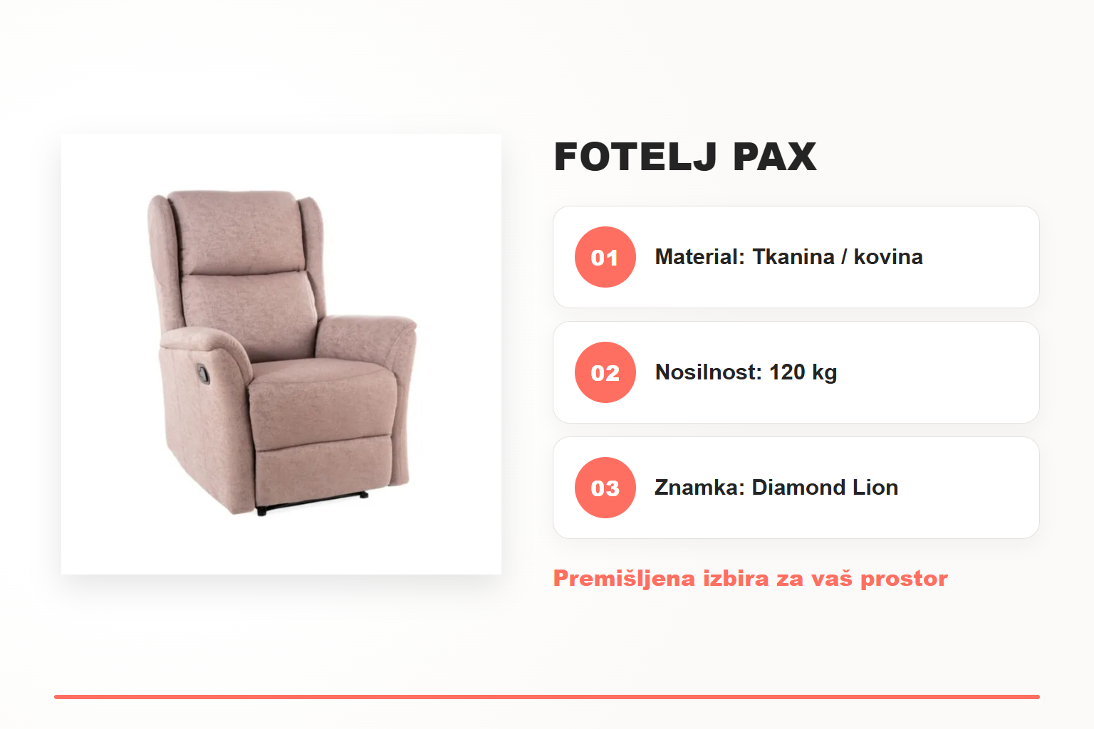 Fotelj PAX – pregled ključnih lastnosti