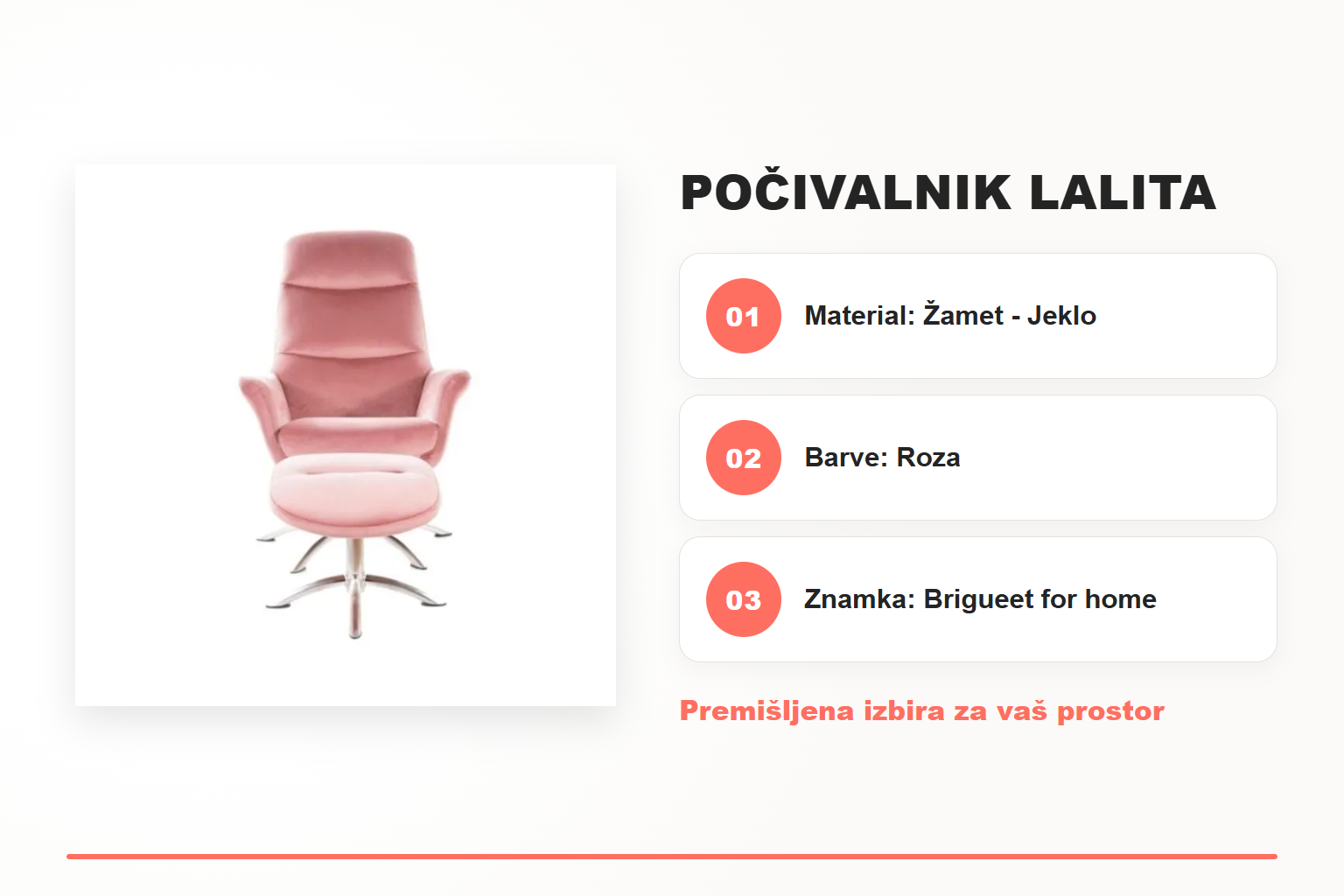 Počivalnik LALITA – pregled ključnih lastnosti