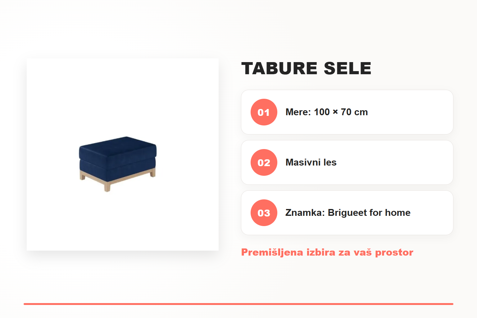 Tabure SELE – pregled ključnih lastnosti