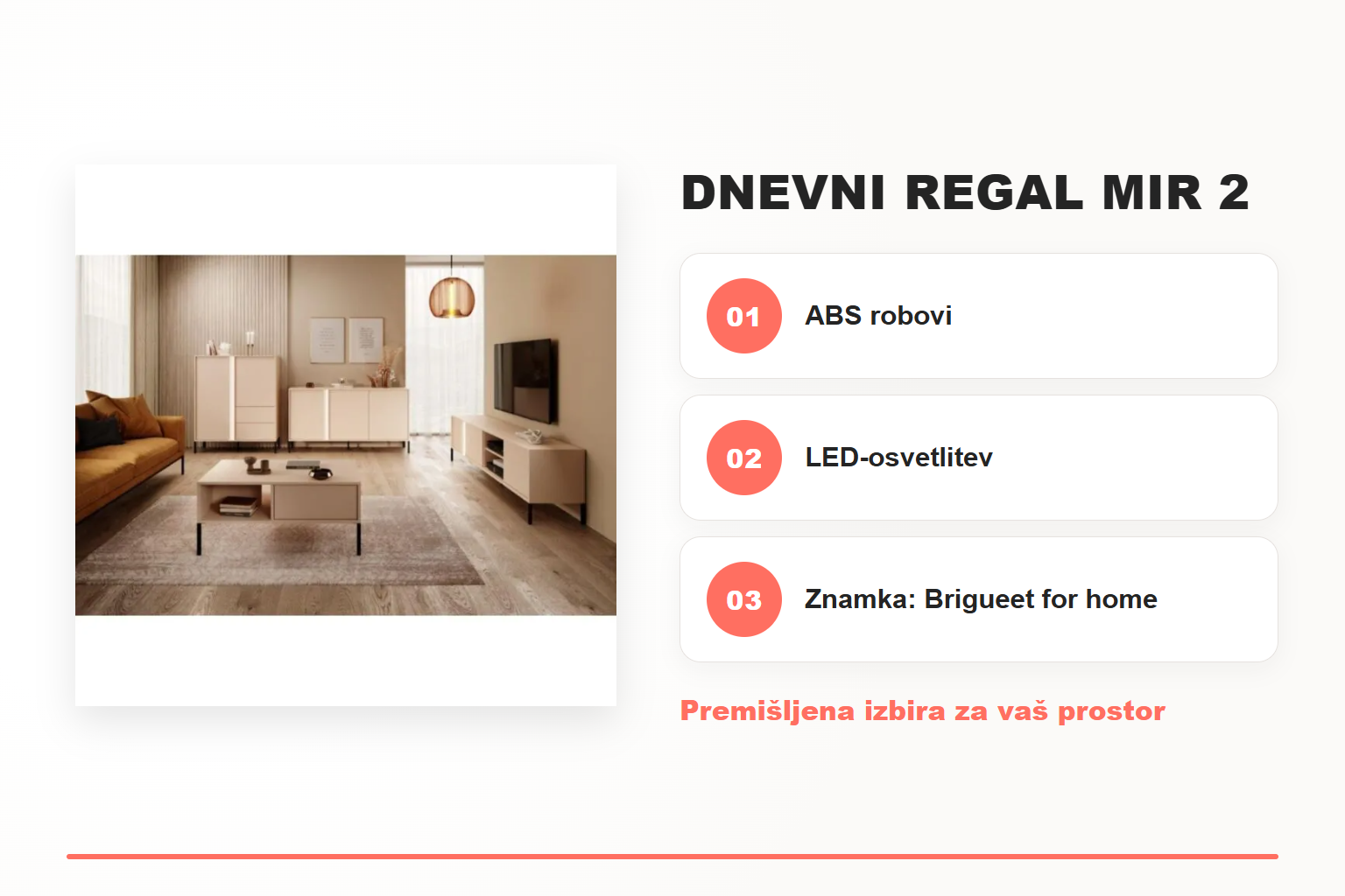 Dnevni regal MIR 2 – pregled ključnih lastnosti