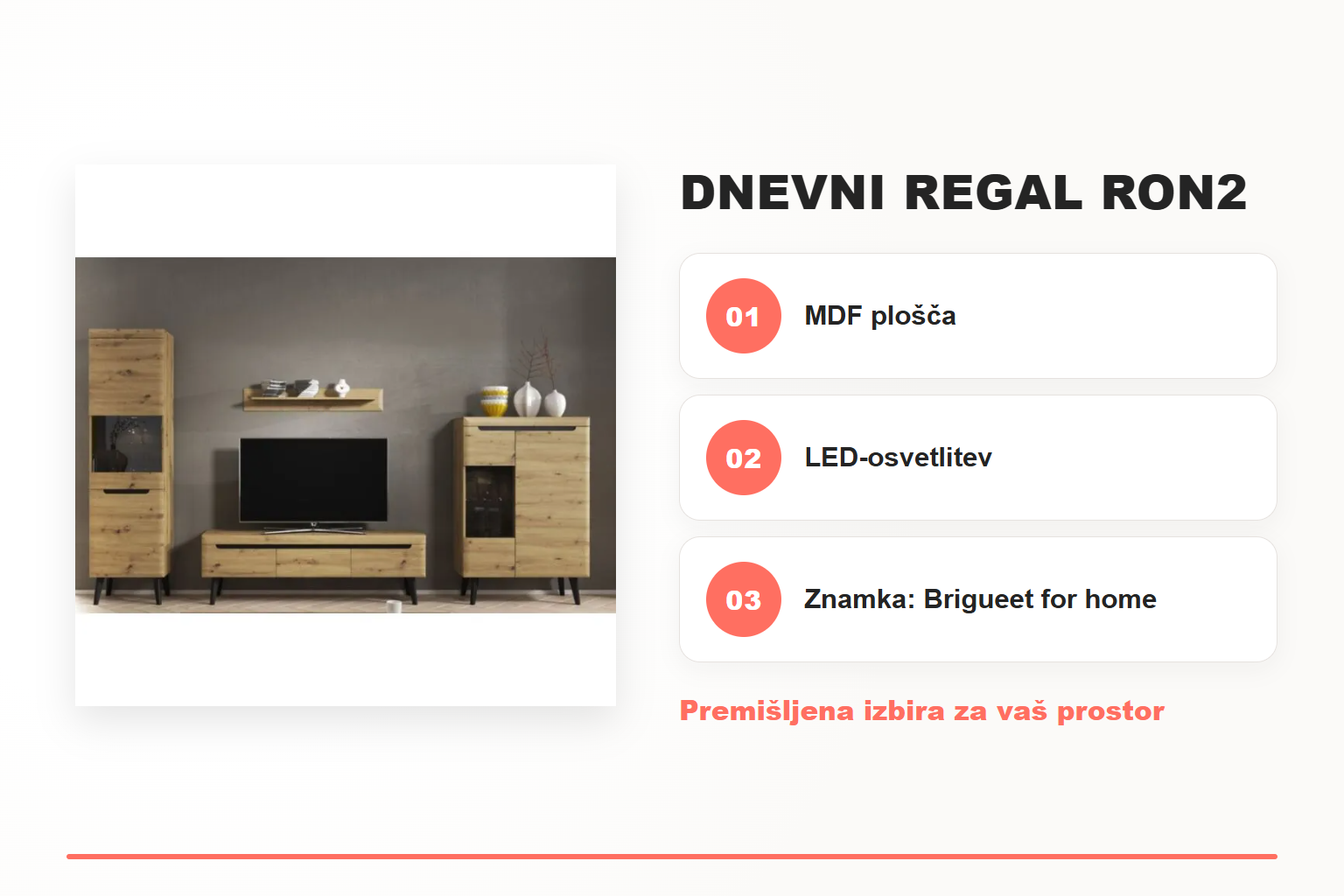 Dnevni regal RON2 – pregled ključnih lastnosti