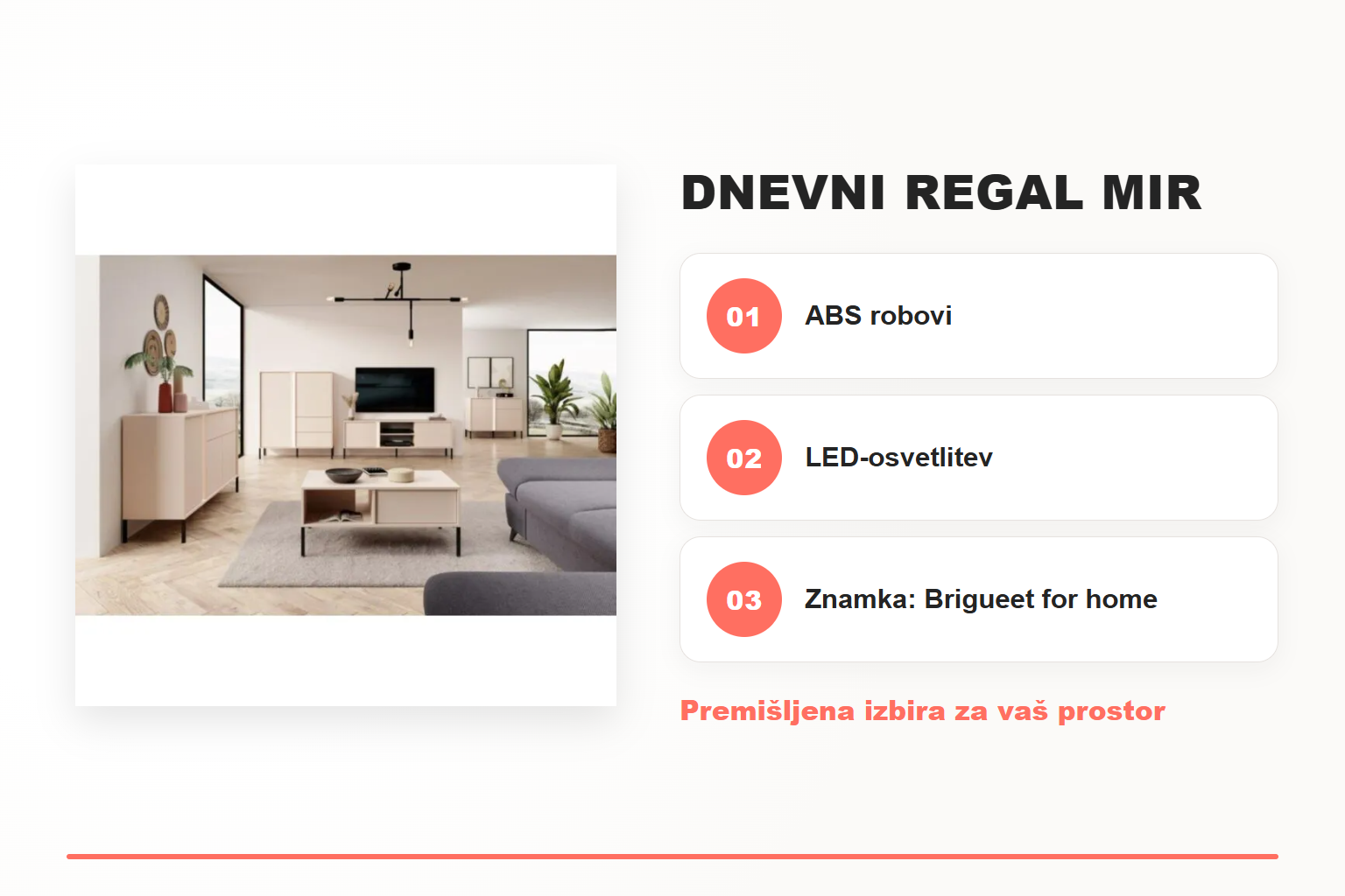 Dnevni regal MIR – pregled ključnih lastnosti
