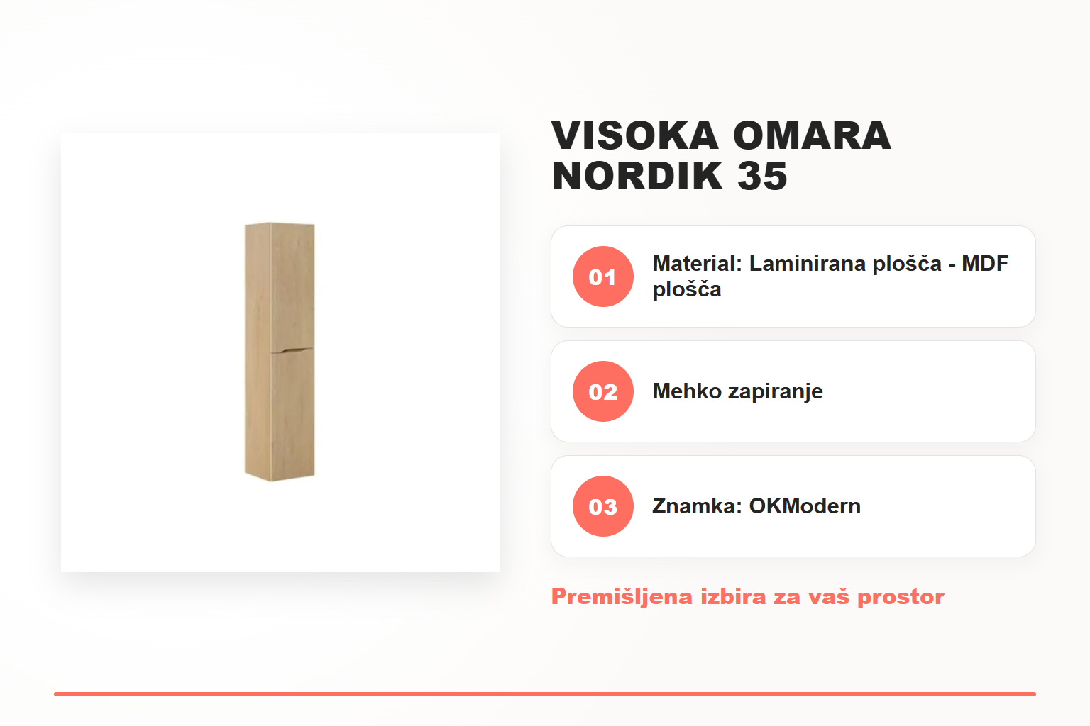 Visoka omara NORDIK 35 – pregled ključnih lastnosti