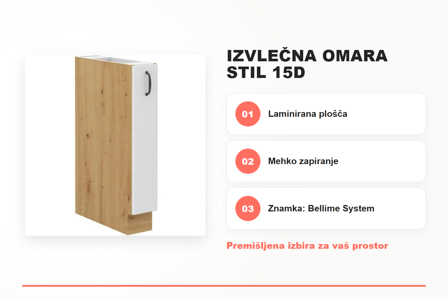 Izvlečna omara STIL 15D – pregled ključnih lastnosti