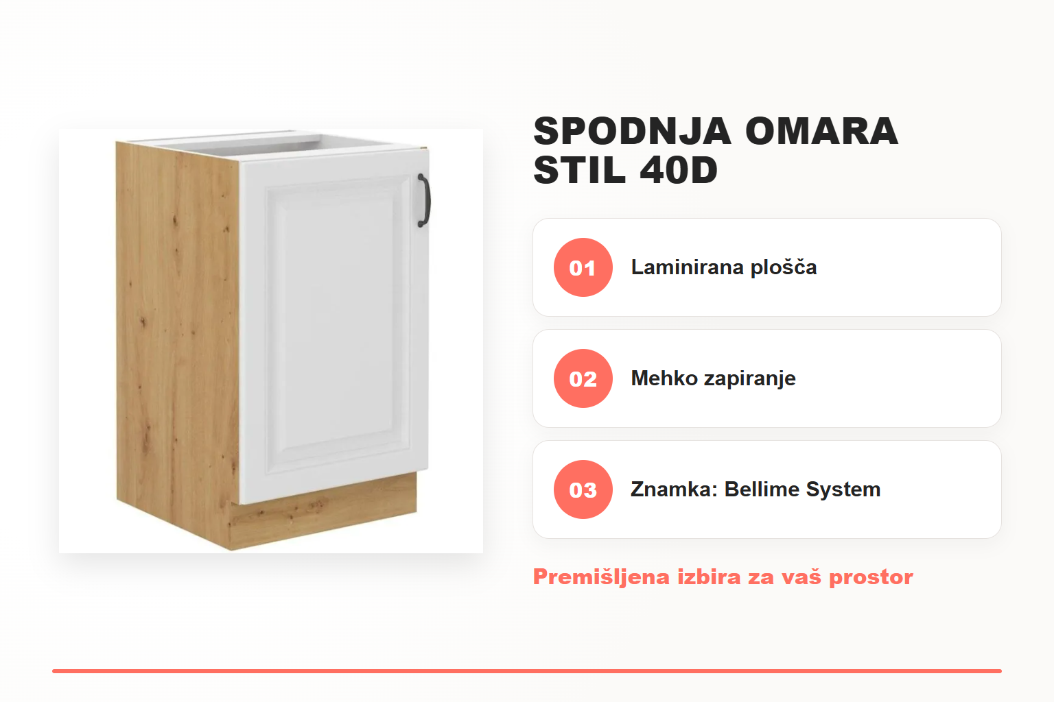 Spodnja omara STIL 40D – pregled ključnih lastnosti