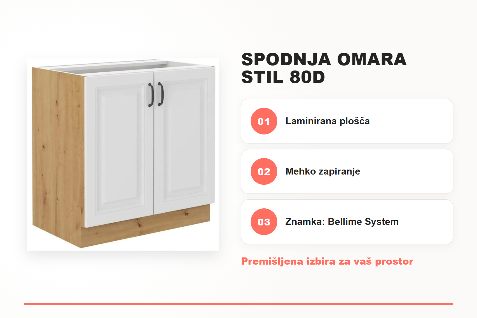 Spodnja omara STIL 80D – pregled ključnih lastnosti