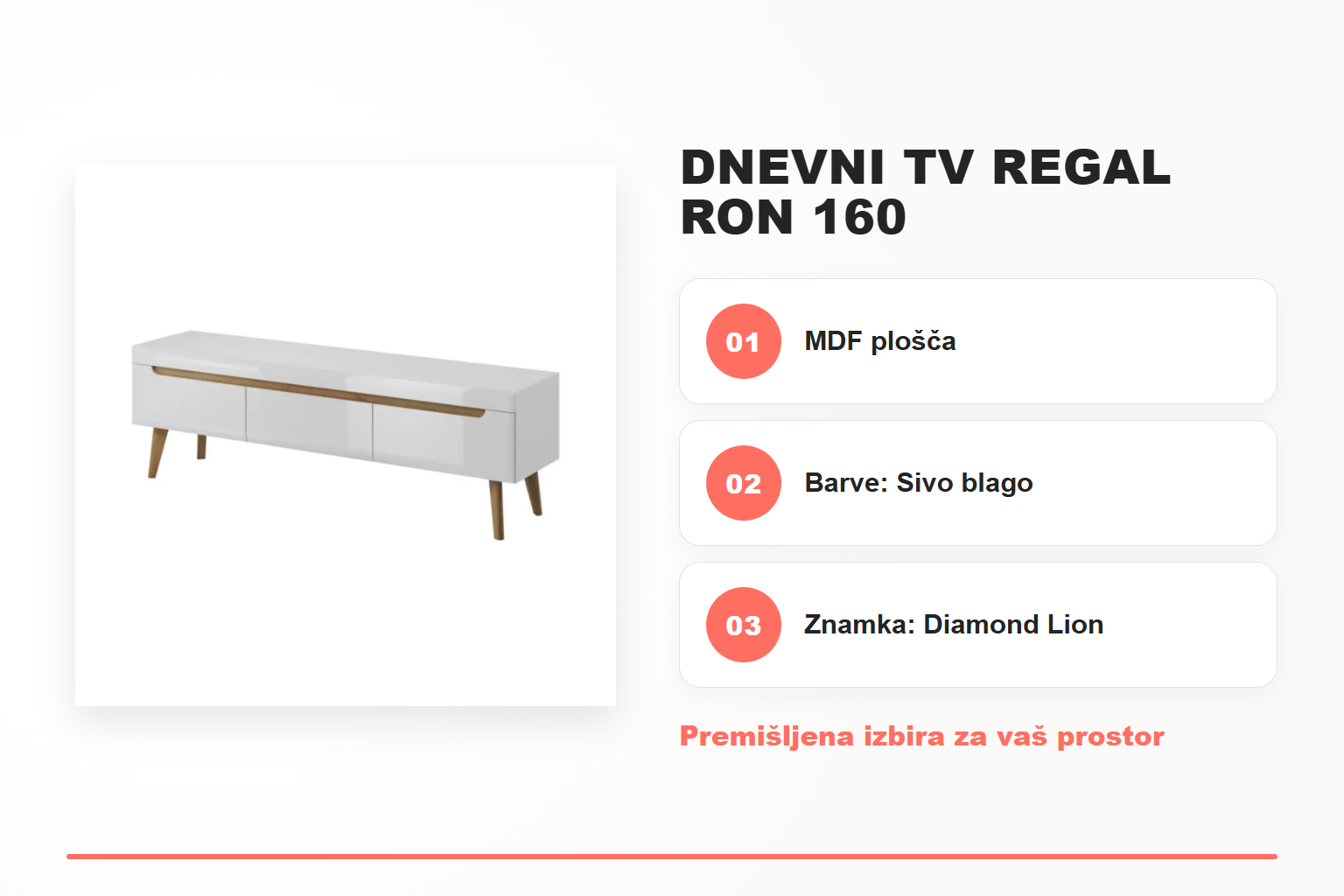 Dnevni TV regal RON 160 – pregled ključnih lastnosti