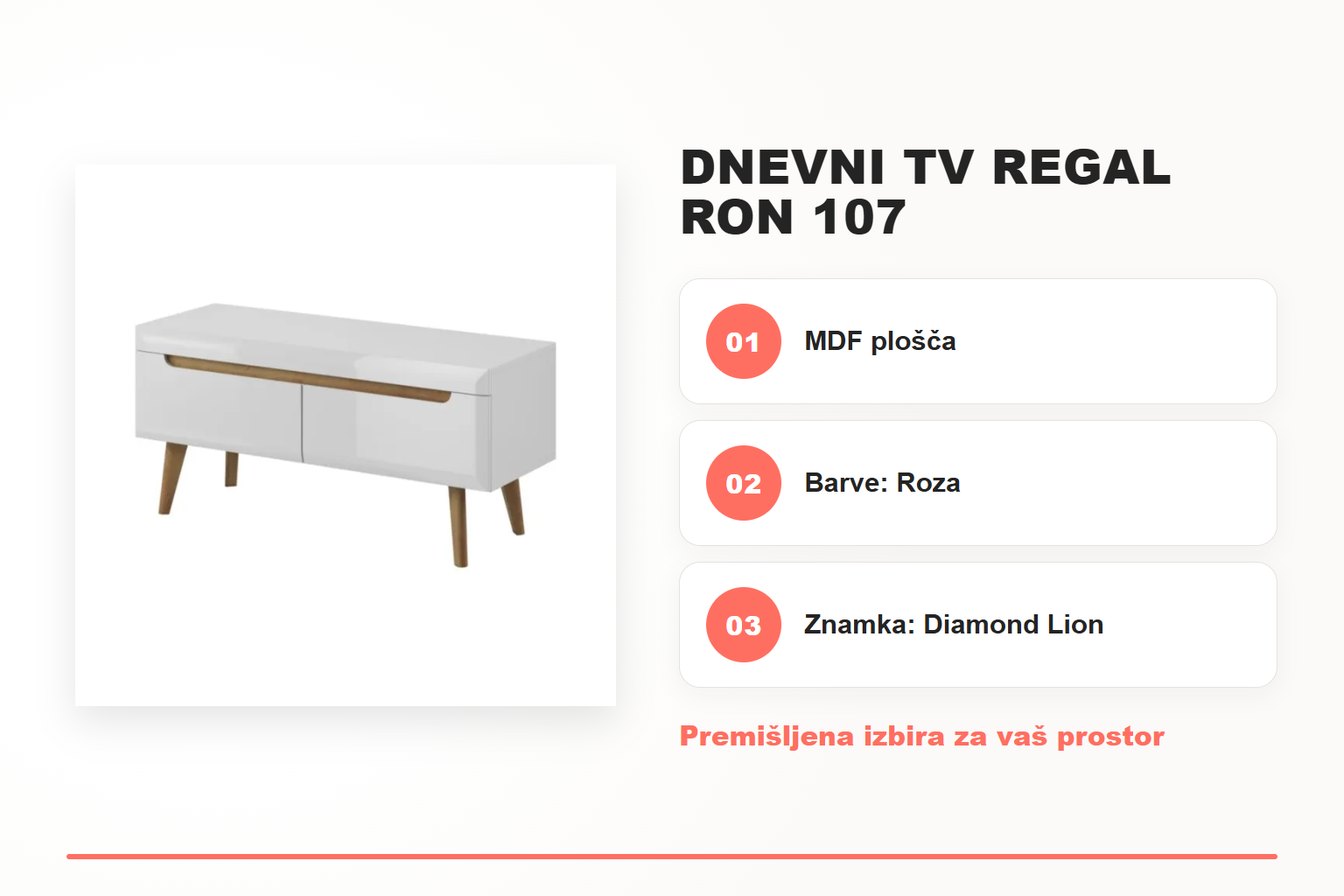 Dnevni TV regal RON 107 – pregled ključnih lastnosti
