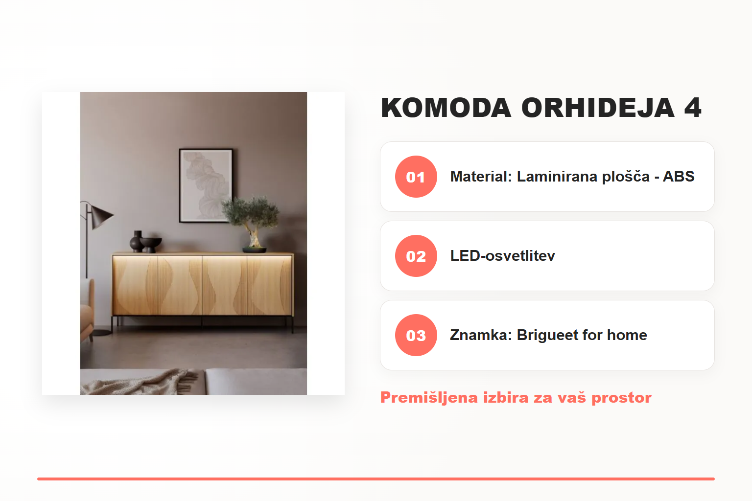 Komoda ORHIDEJA 4 – pregled ključnih lastnosti