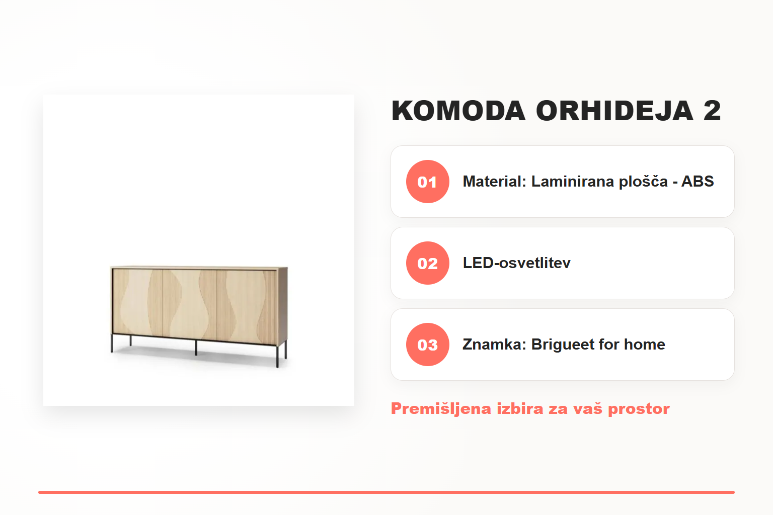 Komoda ORHIDEJA 2 – pregled ključnih lastnosti