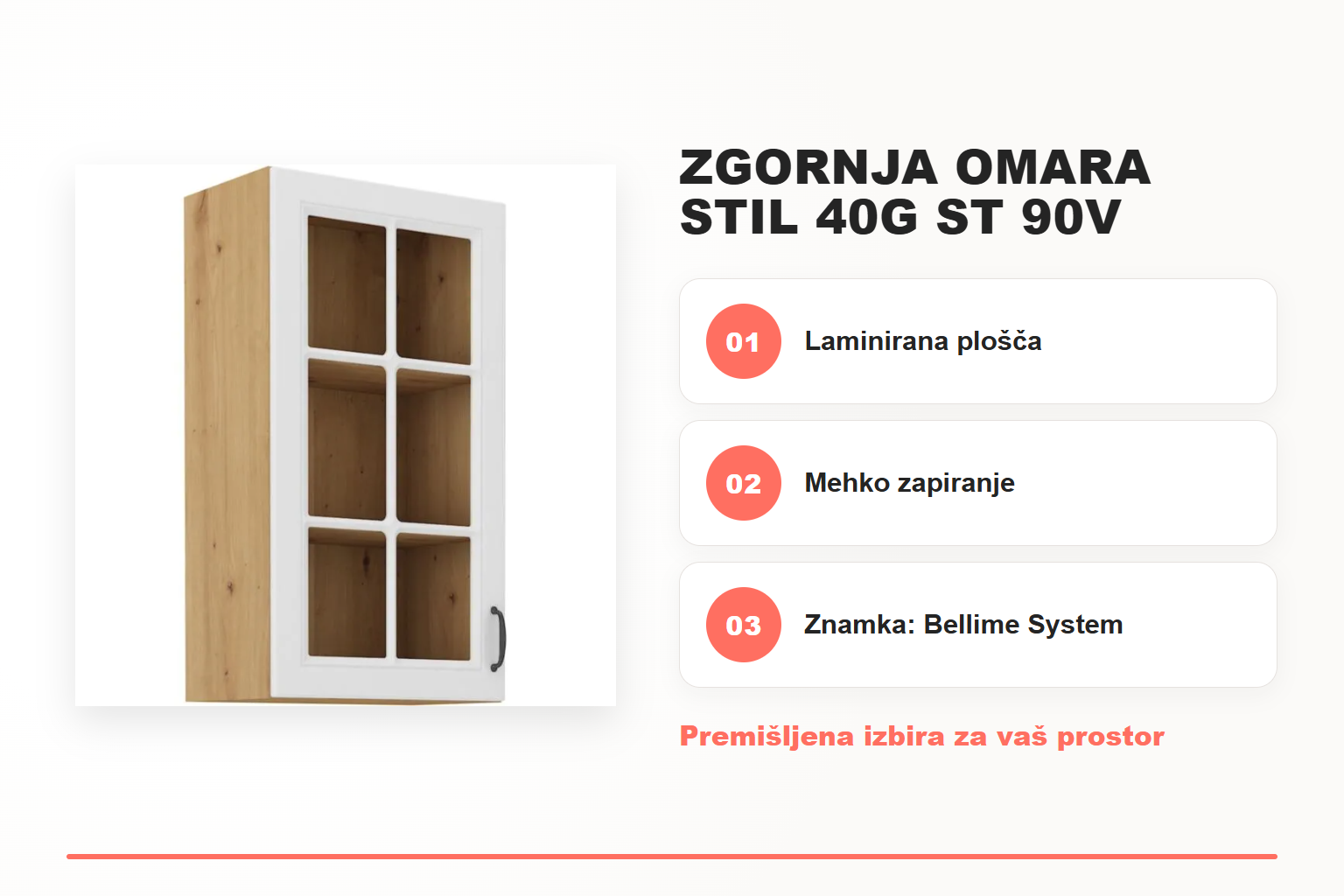 Zgornja omara STIL 40G ST 90V – pregled ključnih lastnosti