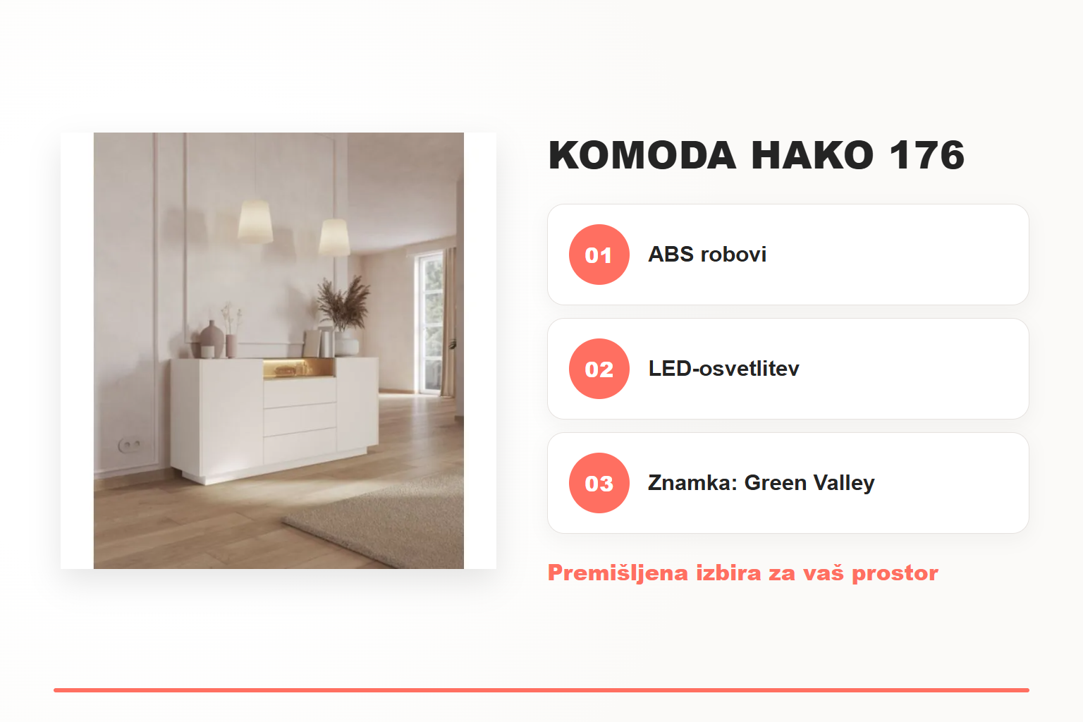 Komoda HAKO 176 – pregled ključnih lastnosti