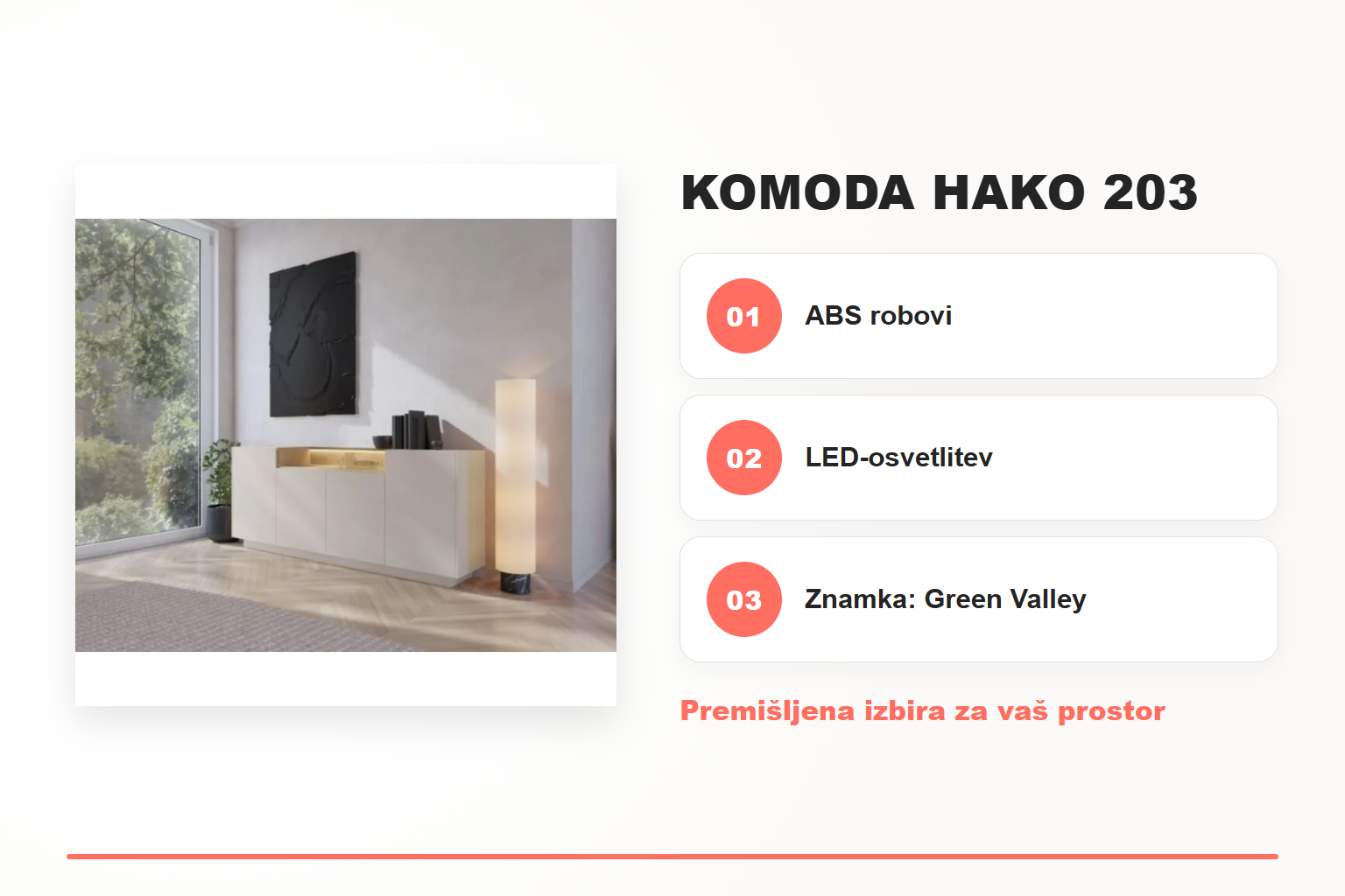 Komoda HAKO 203 – pregled ključnih lastnosti