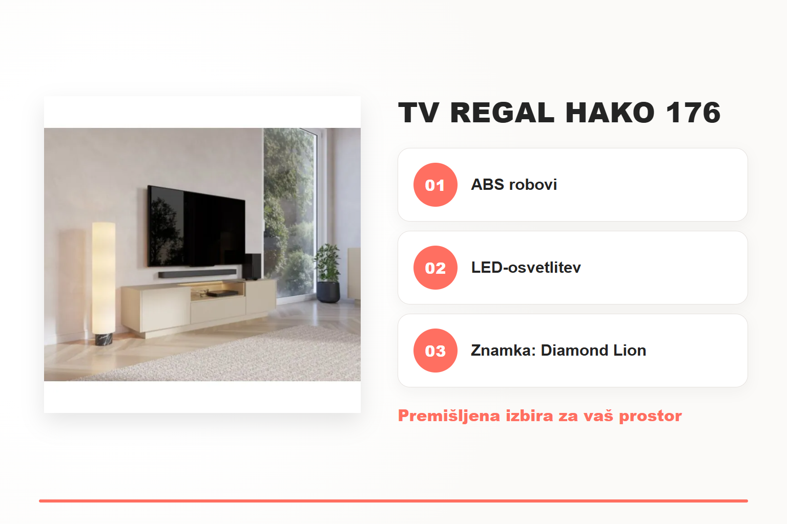 TV regal HAKO 176 – pregled ključnih lastnosti
